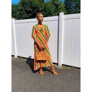 70s Dutches Individually Yours Striped Dress (Medium)